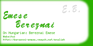 emese bereznai business card